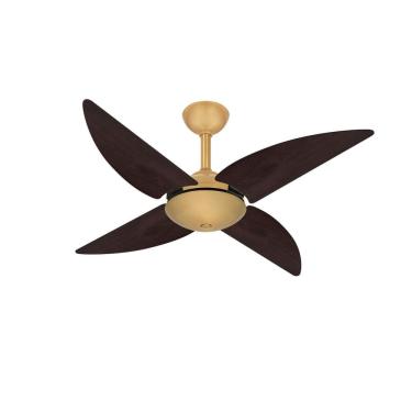 Imagem de Ventilador Teto Dourado Potente Quad 4 Pás Mdf Ventax 220V