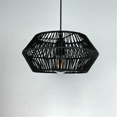 Imagem de Industrial Estilo Retro Corda De Cânhamo Pendente Lâmpada Personalidade Criativo Internet Bar Café Restaurante Quarto Roupa Loja Balcão Bar Candelabro (R A D30CM)