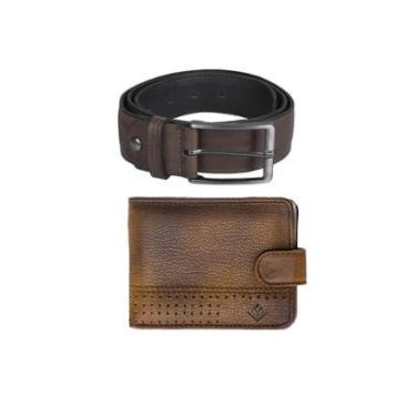 Imagem de Carteira Masculina Mais Cinto Social Em couro legitimo Premium Macio-Masculino