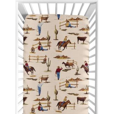 Imagem de Lençol de Berço com Elástico Sweet Jojo Designs - Tema Wild West Cowbo