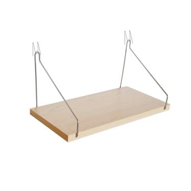 Imagem de Prateleira de compartimento de parede de tecido com ganchos, prateleiras de cubículo de madeira de 29 cm com cabides, acessórios cúbicos para trabalho, decoração de parede de cubículo de escritório