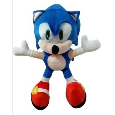 Imagem de Bonecos Pelucia Sonic Azul Grande 45 cm Material Antialergico Envio Im