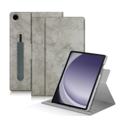 Imagem de Yiernuo Capa para tablet Samsung Galaxy Tab A9 Plus/Galaxy Tab A9 + 11 polegadas 2023 SM-X210/X216/X218, capa com suporte giratório de 360° com hibernar/despertar automático, cinza