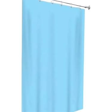 Imagem de Cortina Box Banheiro Liso + Presilhas 1,80 X 2,00m 100% Pvc (Azul-bebê)