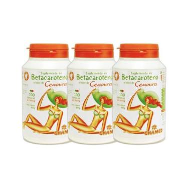 Imagem de Kit 3x Vitamina Betacaroteno 500mg 100 Cps - CHAMEL