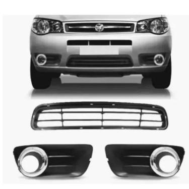 Imagem de Grade Parachoque Palio Siena Economy Aro Cromado Preto