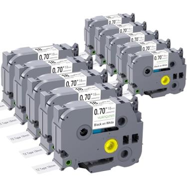 Imagem de YUANQIMM Fita Tze Tz 18Mm 0,7 Laminada Branca Compatível Com Impressora De Etiquetas Brother Tzc-241 Recargas Tze-241 0,7" Para Ptouch Ptd600 Ptd400 Ptd-D410 Ptd-D460Bt Ptd-D610Bt, 3/4", Pacote 10