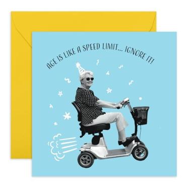 Imagem de Cartão de aniversário Milestone para ela – Idade, Ignore It – Cartão bem-humorado para amigos, mãe, mãe, avó, esposa, irmã, aposentada, idosos – Turning 40's 50's 60's 70's – Vem com adesivos