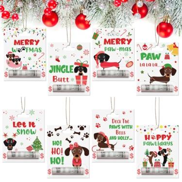 Imagem de Harloon 16 peças de porta-dinheiro de Natal para presente de dinheiro, cartões de dachshund, porta-dinheiro, ornamentos com capa para decoração de árvore de Natal, ideias de presente