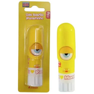 Imagem de COLA ESCOLAR BASTÃO MONSTRINHO AMARELA 15G - KZ5015AM - KAZ