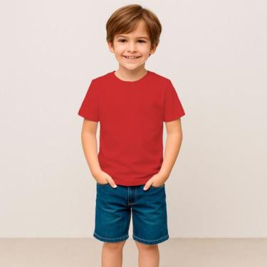 Imagem de Camiseta Infantil Juvenil Masculina Feminina Lisa Unissex 100% Algodão