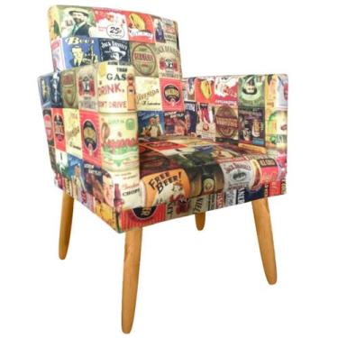 Imagem de Poltrona Nina Cr suede cerveja beer encosto alto - JBF