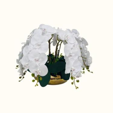 Imagem de Arranjo Flores 6 Orquídeas Artificiais Real 3D No Vaso - La Caza Store