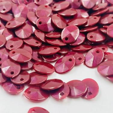 Imagem de Pingente Lentilha Bordô 11x13mm 50pçs Oval Artesanato 15g - Macall