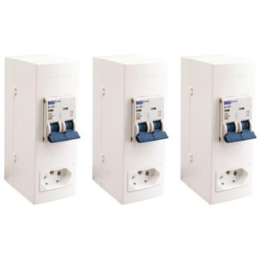 Imagem de 3 Caixa De Sobrepor Ar Condicionado Disjuntor Bipolar 20a - MARGIRIUS