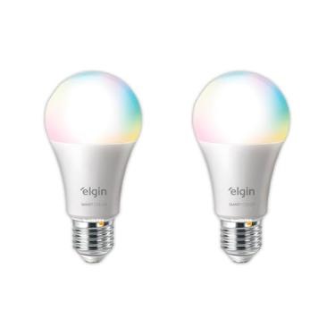Imagem de Lâmpada Inteligente RGB 10W Elgin Smart Color – Kit com 2 Unidades WiFi, Alexa e Google Home