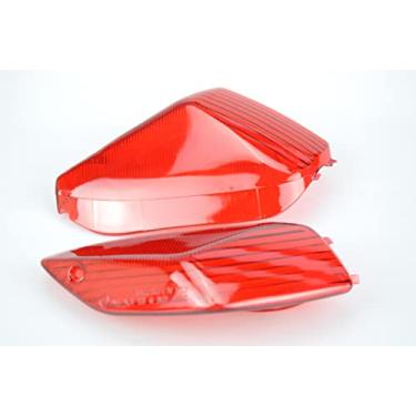 Imagem de TOPZONE Compatível com Kawasaki 2008-2017 Concours 14 / ABS; ZZR1400 / ABS 2006-2019; lente pisca-pisca de pisca-pisca da lâmpada do dicador traseiro (lente vermelha)