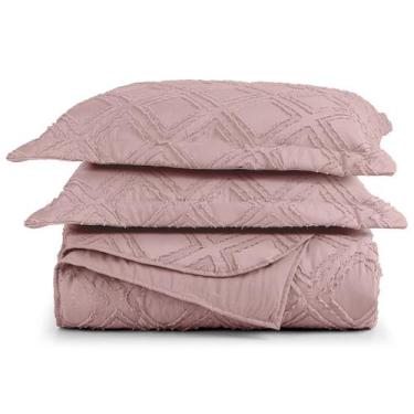 Imagem de Cobre Leito Queen Aveline 300 Fios 3 Peças - Rose - Micropercal 100% P