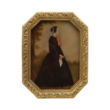 Imagem de Porta-retratos YULINK Vintage 5x7 em forma de octógono dourado antigo