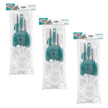 Imagem de Kit 3 Cabo para MOP Giratório Fit Flash Limp Completo Reposição RMOP01