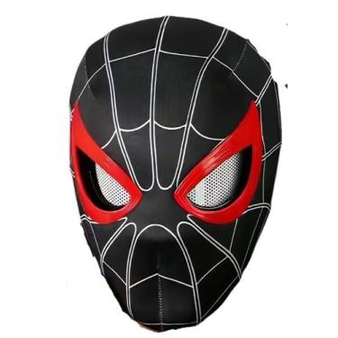 Imagem de Máscara de cosplay de anime SANMU Black Spider-Man com ornamentos de b
