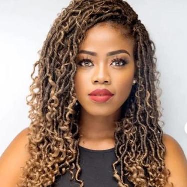 Imagem de Cabelo de crochê YESEGO Faux Locs 20 cm, marrom ombre para mulheres x6