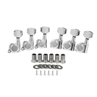 Imagem de KAISH Afinadores de bloqueio Lefty 18:1, afinadores de guitarra, máquinas de afinação com mini botões contemporâneos para a maioria das guitarras elétricas/acústicas cromadas