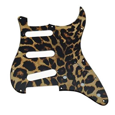 Imagem de KAISH 11 furos estilo strat guitarra impressa em 3D ponte pickguard de plástico invertida com parafusos para Fender Stratocaster Leopard Stripe