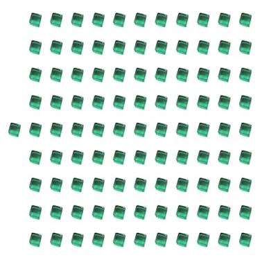 Imagem de menolana 100x Cubos de acrílico Brinquedos de treinamento sensorial Cubos empilháveis ​​Jogo de tabuleiro interativo de seis lados Dados em branco para, Verde