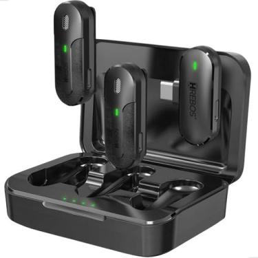 Imagem de Microfone Lapela Duplo Profissional Sem Fio Type-c Premium