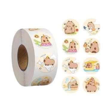 Imagem de Rolo De Adesivos De Capivara Fofos 500 Peças 1 Polegada Adesivos Color