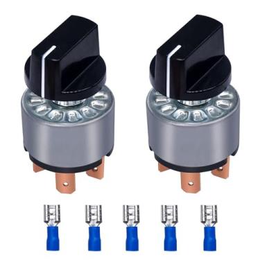 Imagem de KEYMOO - 2 pacotes de interruptores rotativos de 4 posições 3 velocidades, interruptor seletor de velocidade do aquecedor de ventilador de metal 12A/250V com terminais fêmeas