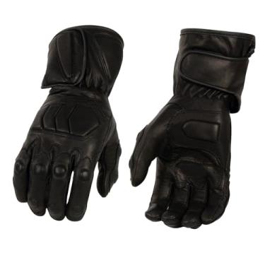 Imagem de Milwaukee Leather Luvas masculinas de couro preto impermeável para motociclista - palma de gel reforçada com aderência extra SH813 - XX-Grande