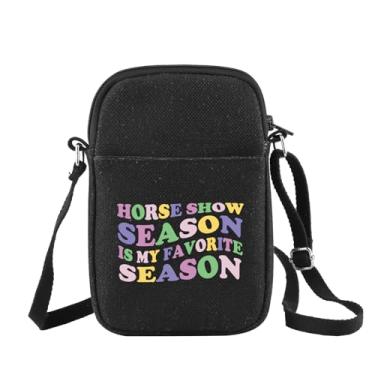 Imagem de CHOORO Bolsa tiracolo Horseback Rider Gift Horse Show Season Is My Favorite Season Bolsa tiracolo para mostrar cavalo, presente equestre, Horse Show B