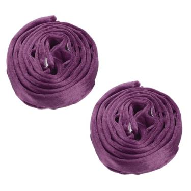 Imagem de PATIKIL Capa de corrente de lustre de 1,5 m, 2 peças de tecido de veludo manga de corrente de tecido capas decorativas para fios de candelabro, cabo oscilante, estilo gancho e laço, roxo
