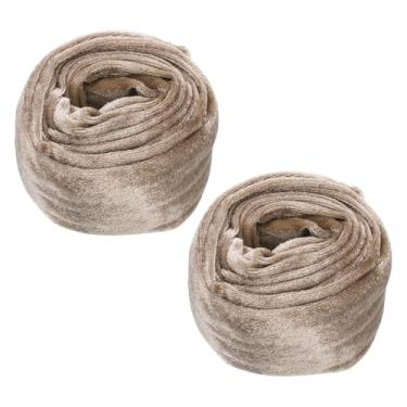 Imagem de PATIKIL Capa de corrente de lustre de 1,8 m, 2 peças de tecido de veludo manga de corrente de tecido capas decorativas para fios de candelabro, cabo giratório, estilo zíper, bege