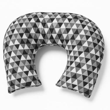 Imagem de Almofada de Amamentação Laço Algodão Filho Grande com Zíper Lavável (Preto geométrica)
