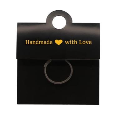 Imagem de ALLWSLucky 100 peças de cartões de exibição de joias, cartões de exibição de anel feitos à mão com cartão de exibição de joias de amor para pequenas empresas de laços de cabelo, pulseira, anel