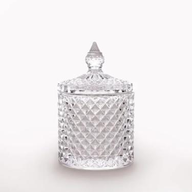 Imagem de Bomboniere Cilíndrica de Vidro Transparente 18,5 x 15,5 cm – Ideal para Armazenamento