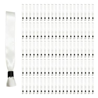Imagem de Pulseiras de tecido para eventos – Pacote com 100 pulseiras brancas de tecido branco de sublimação para concertos, festivais, clubes e festas