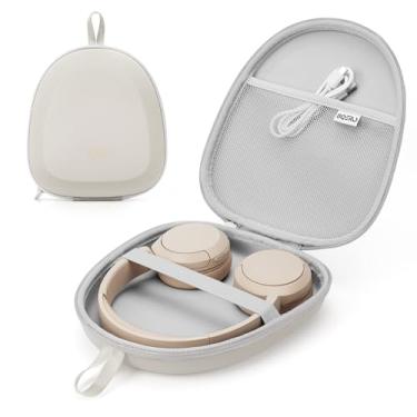 Imagem de Capa de fone de ouvido rígida superfina para Sony/JBL/Bose/Soundcore Anker/BERIBES KVIDIO TOZO JLab – Bolsa organizadora de viagem portátil universal (bege)
