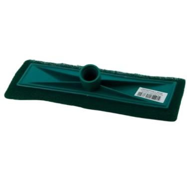 Imagem de Esponja Abrasiva Sintética para Limpeza Pesada, Verde, 24x9cm, para Vidros e Azulejos, Compatível com cabos comuns - Meta Saldão