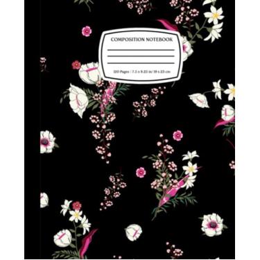 Imagem de Flower Composition Notebook: Composition Notebook Vintage Flowers, Flower For Girls, 200 Pages, 7.5X9.25 College Ruled, Wind Blows Flowers Pattern