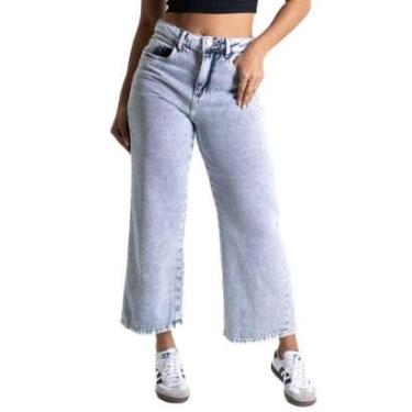Imagem de Calça Jeans Sawray Wide Leg Cropped - 280880 - Azul claro 46-Feminino