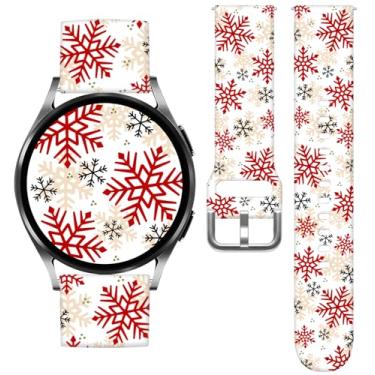 Imagem de Vieeki Pulseira de relógio de Natal para mulheres e homens (compatível com Samsung Galaxy Watch 40 mm, 44 mm, 45 mm e 46 mm) (pulseira de substituição para 7, 6, 5, 4, 3 Classic Pro Active) RedSnow Z