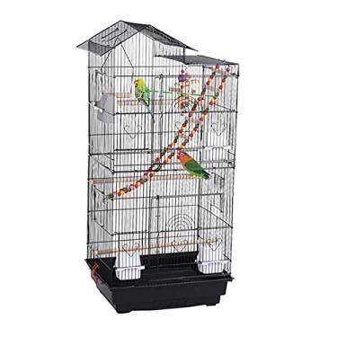 Imagem de Gaiola de pássaro 99 cm gaiola de metal casa de pássaro gaiola de papagaio de metal peônia gaiola de reprodução cama ferro com suprimentos para pombos Ninho de pássaro