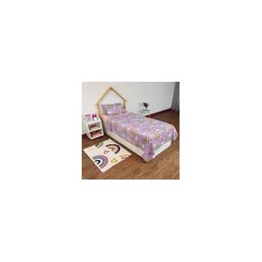 Imagem de Jogo De Cama Infantil Menina Barbie 3 Peças Lilás Lepper