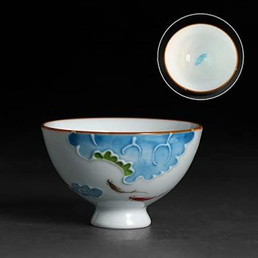 Imagem de Conjunto de chá xícara de chá de cerâmica tradicional pintada à mão xícara de chá de viagem tigela de chá portátil xícara de chá chinês conjunto de chá acessórios conjuntos de chá modernos xícaras