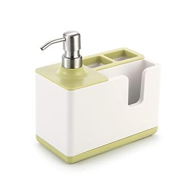 Imagem de Dispensador de sabão líquido de cozinha com prateleira de armazenamento rack de plástico para banheiro suporte organizador multifuncional, acessórios de banheiro de hotel doméstico dispensador de