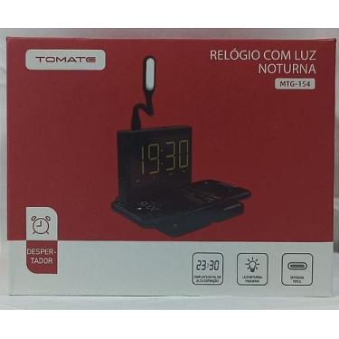 Imagem de Relógio com Luz Noturna e Carregador por Indução Tomate MTG-154 - Desp